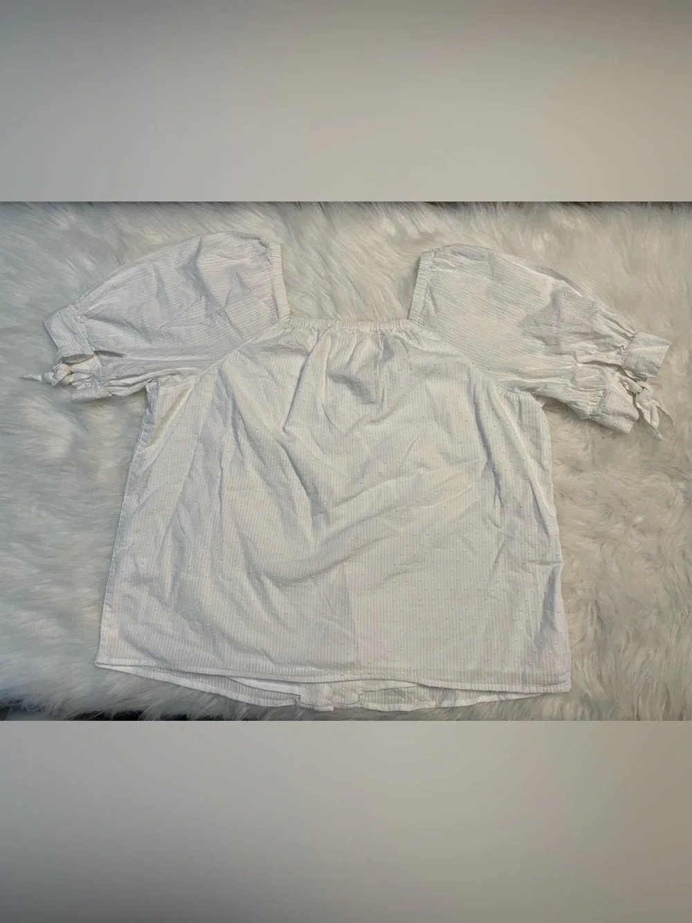 LC Lauren Conrad White Square-Neck Button Front Blouse - Picture 3 of 9